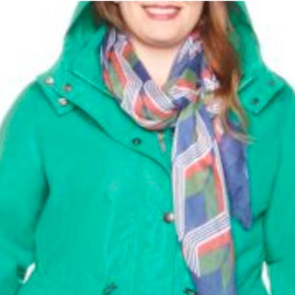 JACKET, RAIN, COLOUR: GREEN LAKE, SIZE 5X, HOOD, FRONT ZIP & SNAPS, FRONT POCKET - Picture 2 of 3